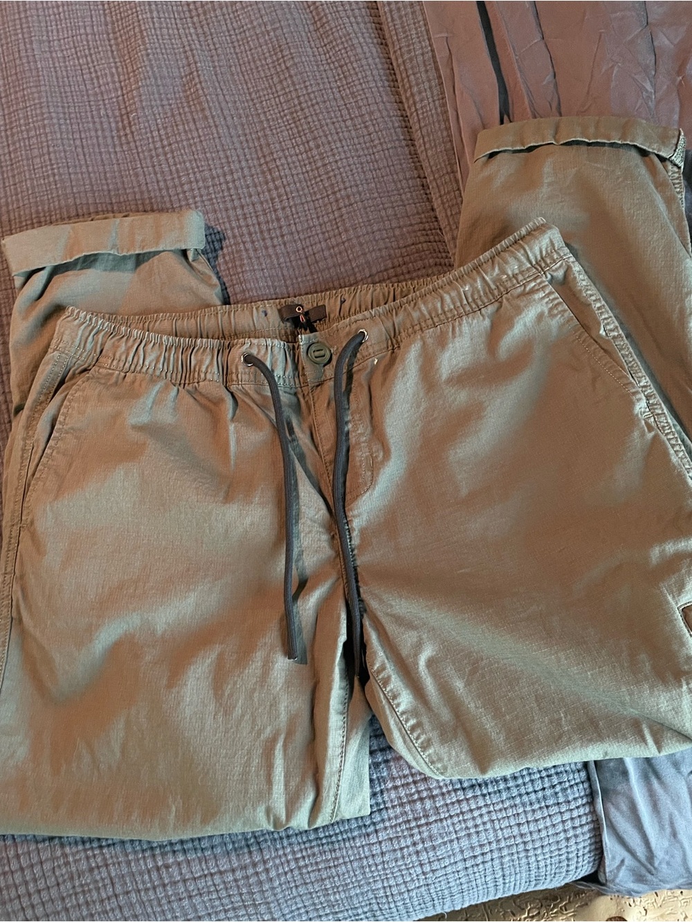 Quince Casual Drawstring Pants in Olive Green